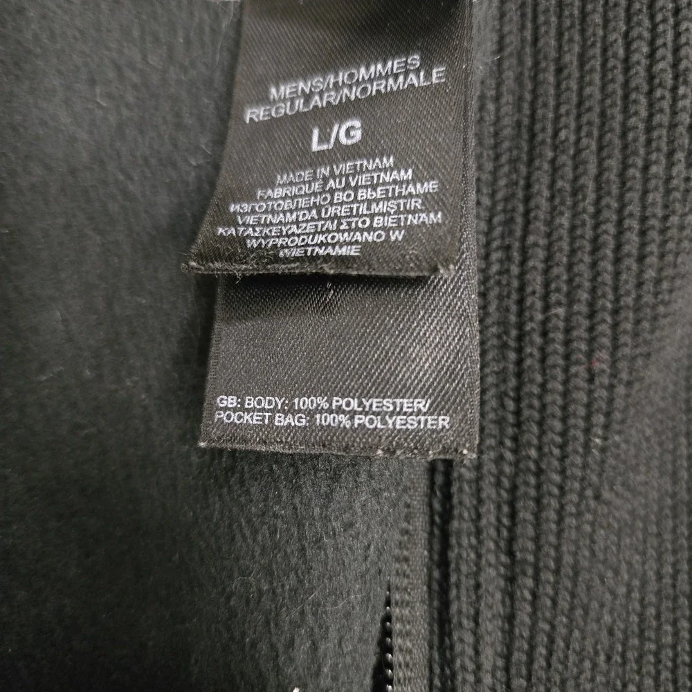 The North Face  Full Zip Knit Sweater Jacket Mens Sz Large Black‎ Ski USANA Poly